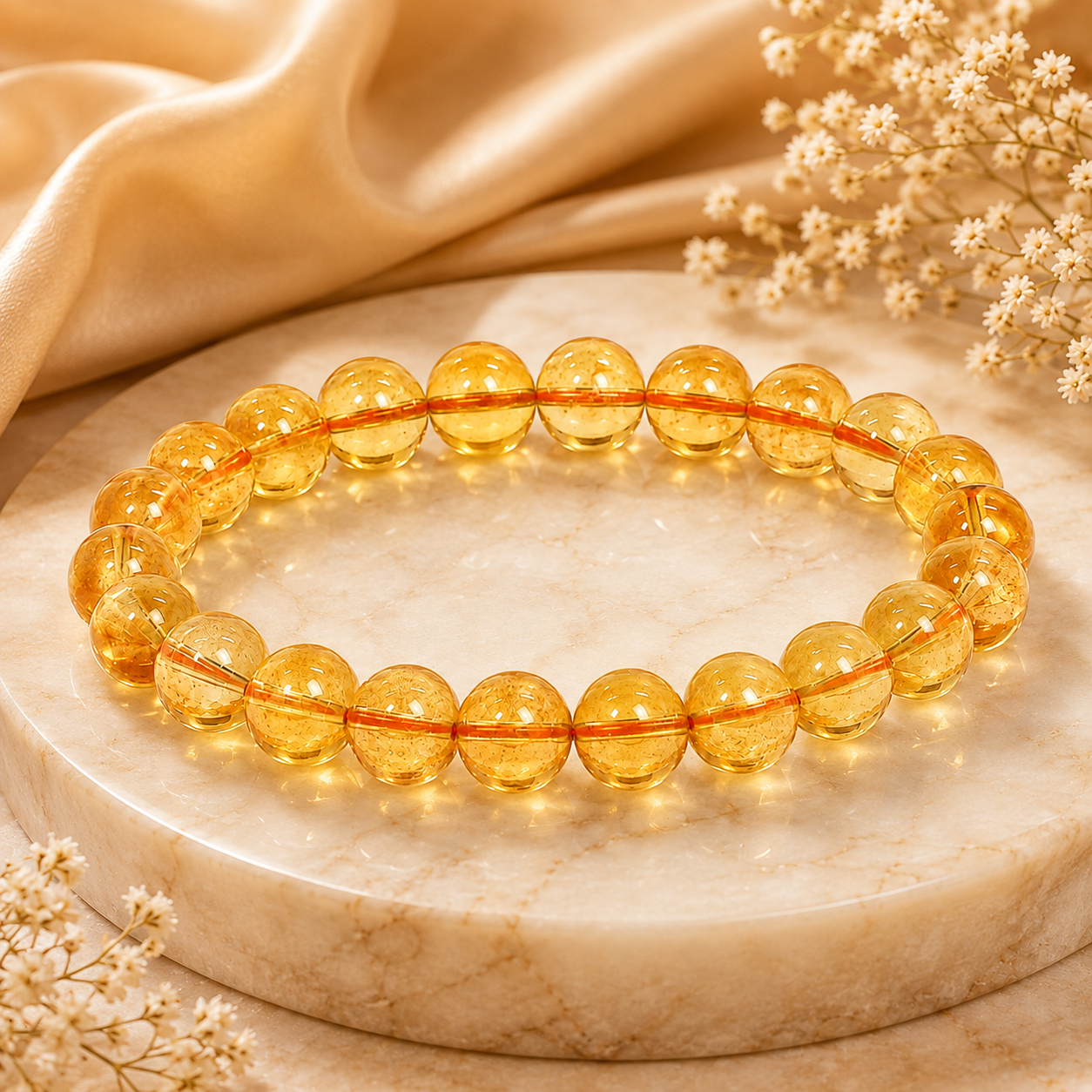 Yellow Citrine Gemstone Bracelet
