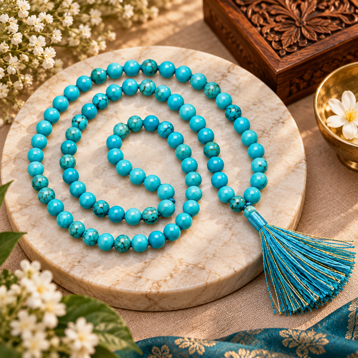 Turquoise Mala - 108 + 1 Beads