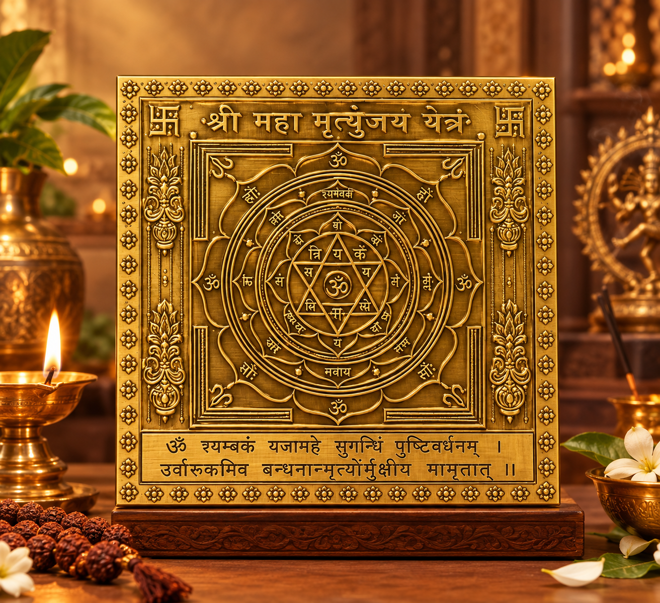 Mahamrityunjaya Yantra - 6 x 6 Inches