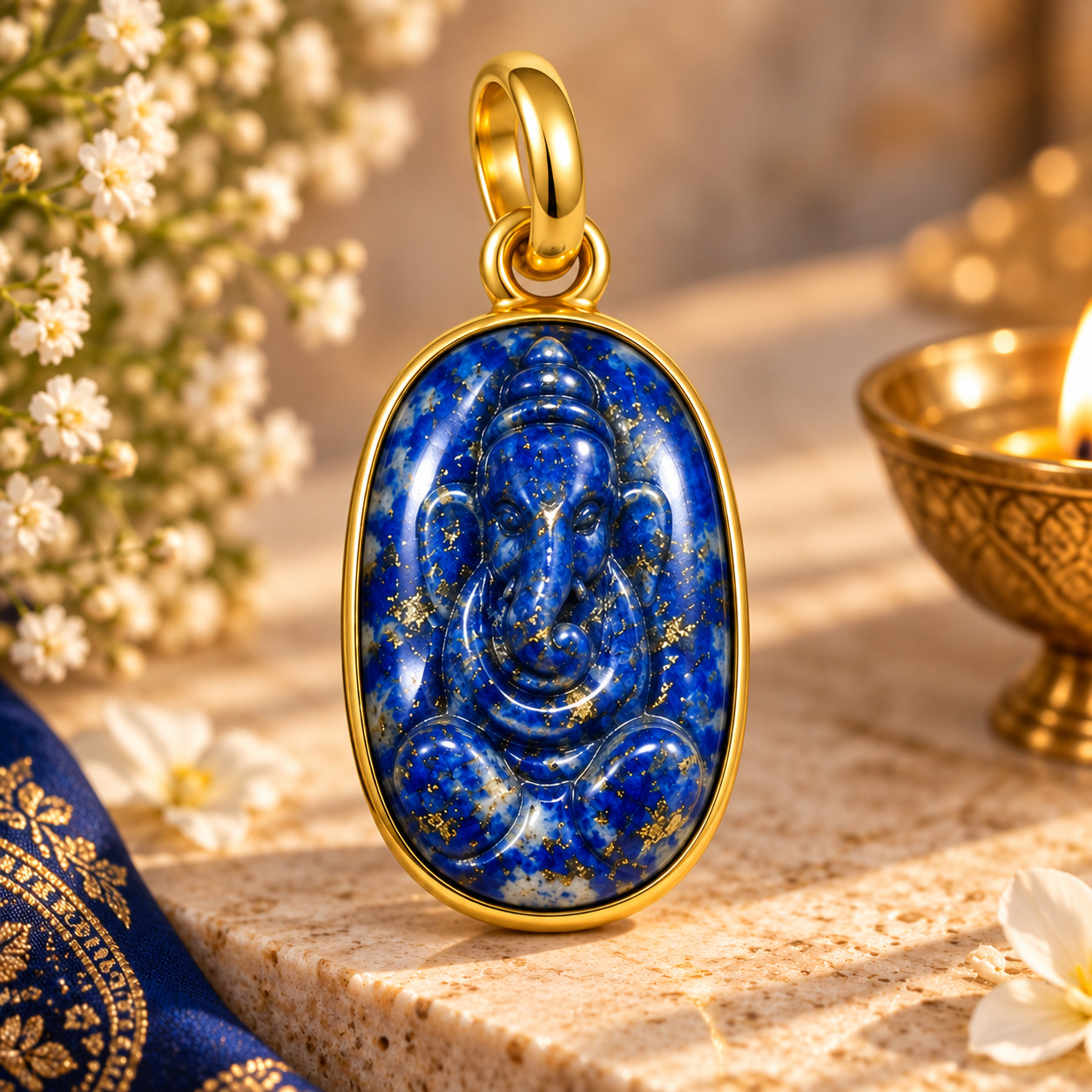 Lapis Lazuli Ganesha Pendant