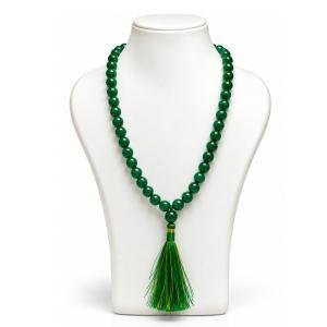 Green Jade Mala - 108 + 1 Beads