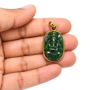 Green Jade Ganesha Pendant