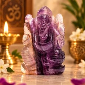 Fluorite Ganesha Idol - 150 Grams