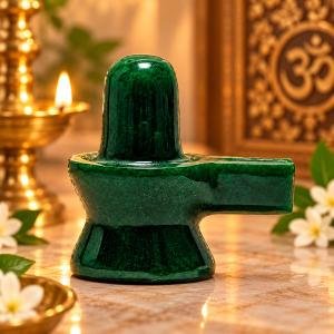 Natural Green Jade Shivling - 110 Grams